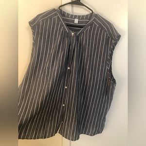 Old Navy XXL Blue Button Down Sleeveless Top